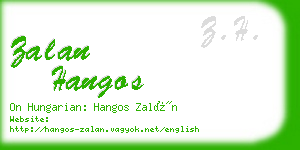 zalan hangos business card